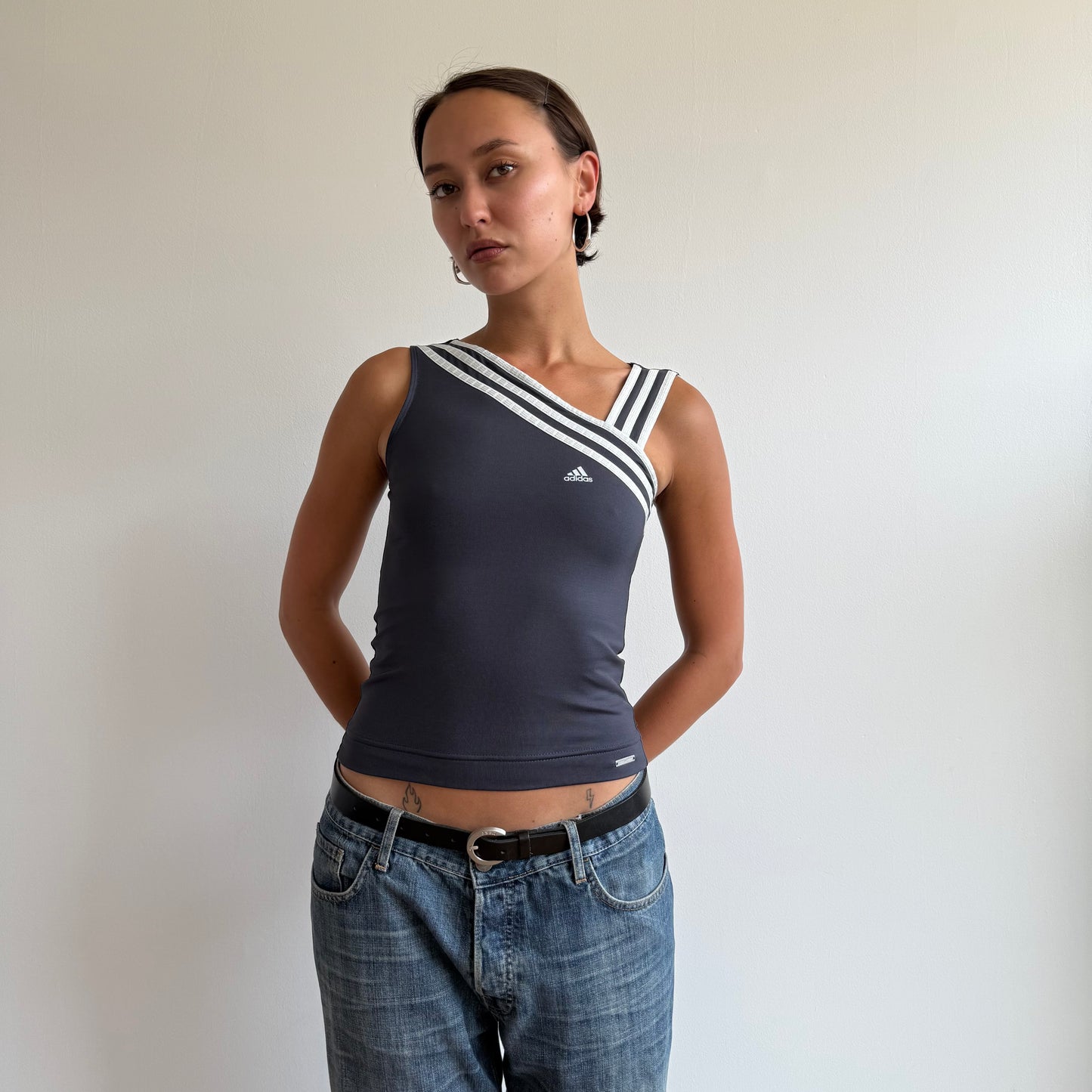 Adidas striped flared yoga pants + top - Size S