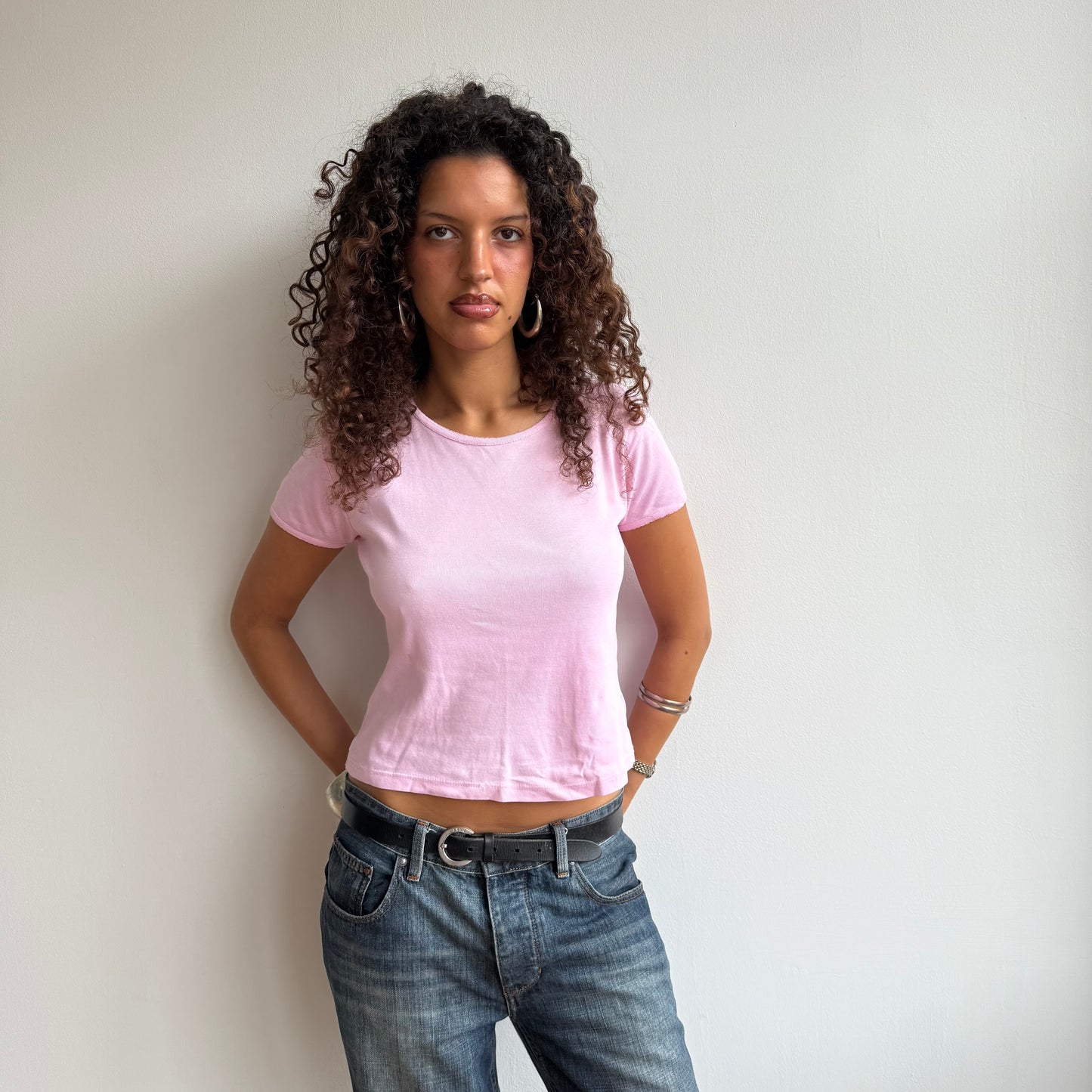 Pink 90’s baby tee - Size M