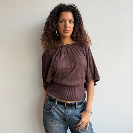 Brown batwing knit - Size M