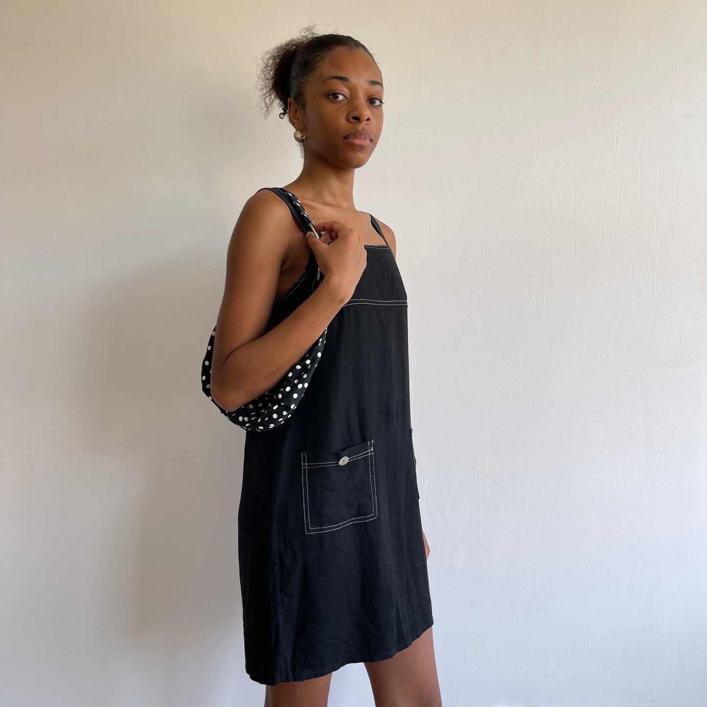 Black pinafore dress - Size S
