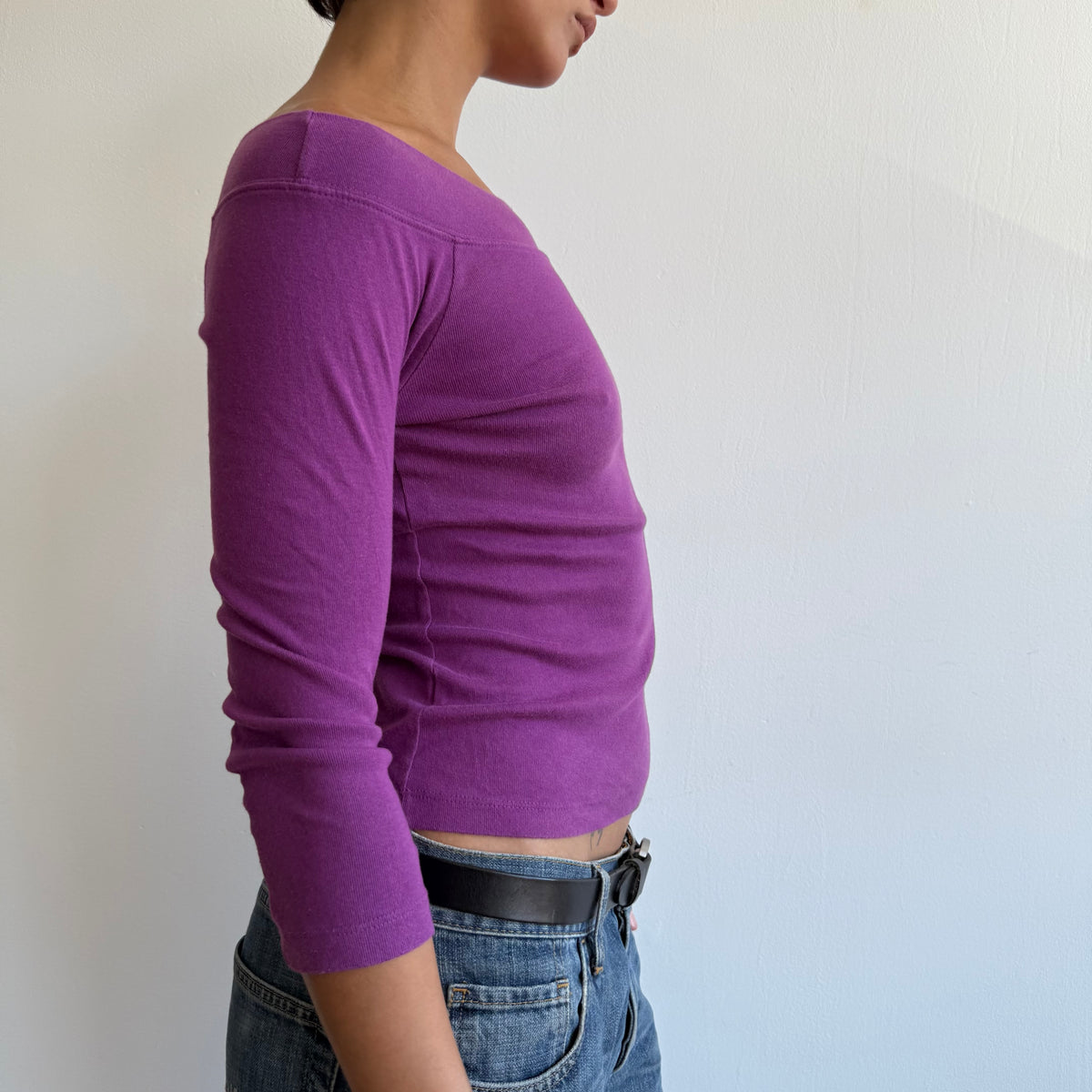 Purple 3/4 sleeve top - Size S