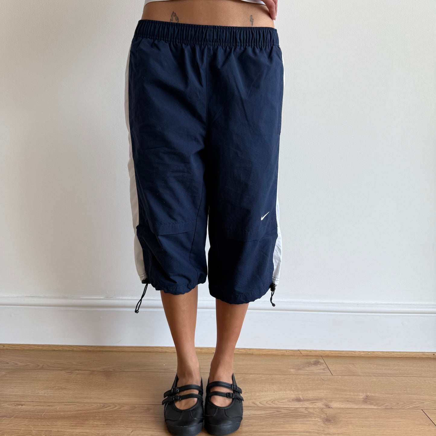 Navy + White Nike capris - Size S + M