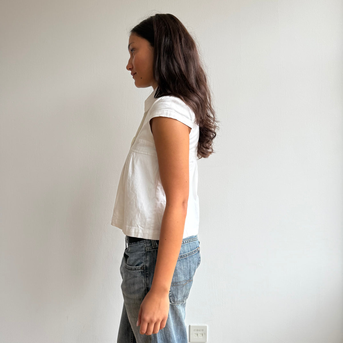 White short sleeve peacoat - Size S