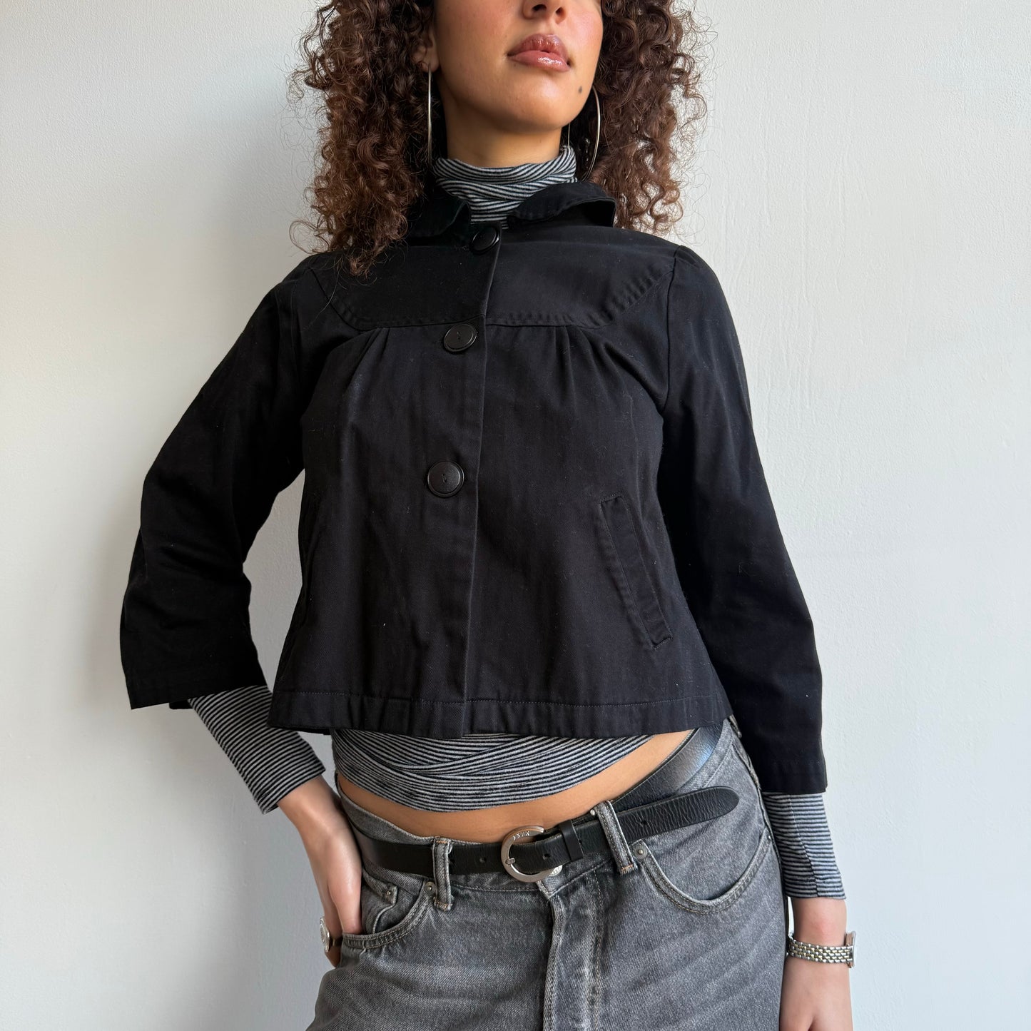 Black swing coat - Size S