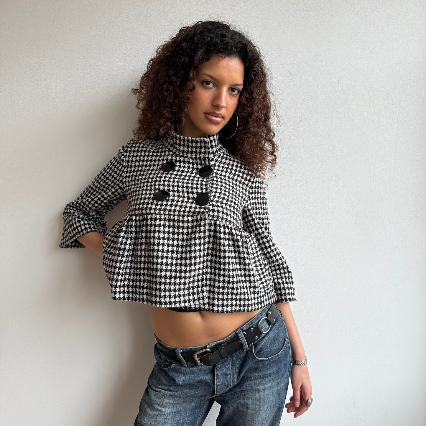 Houndstooth peacoat - Size S