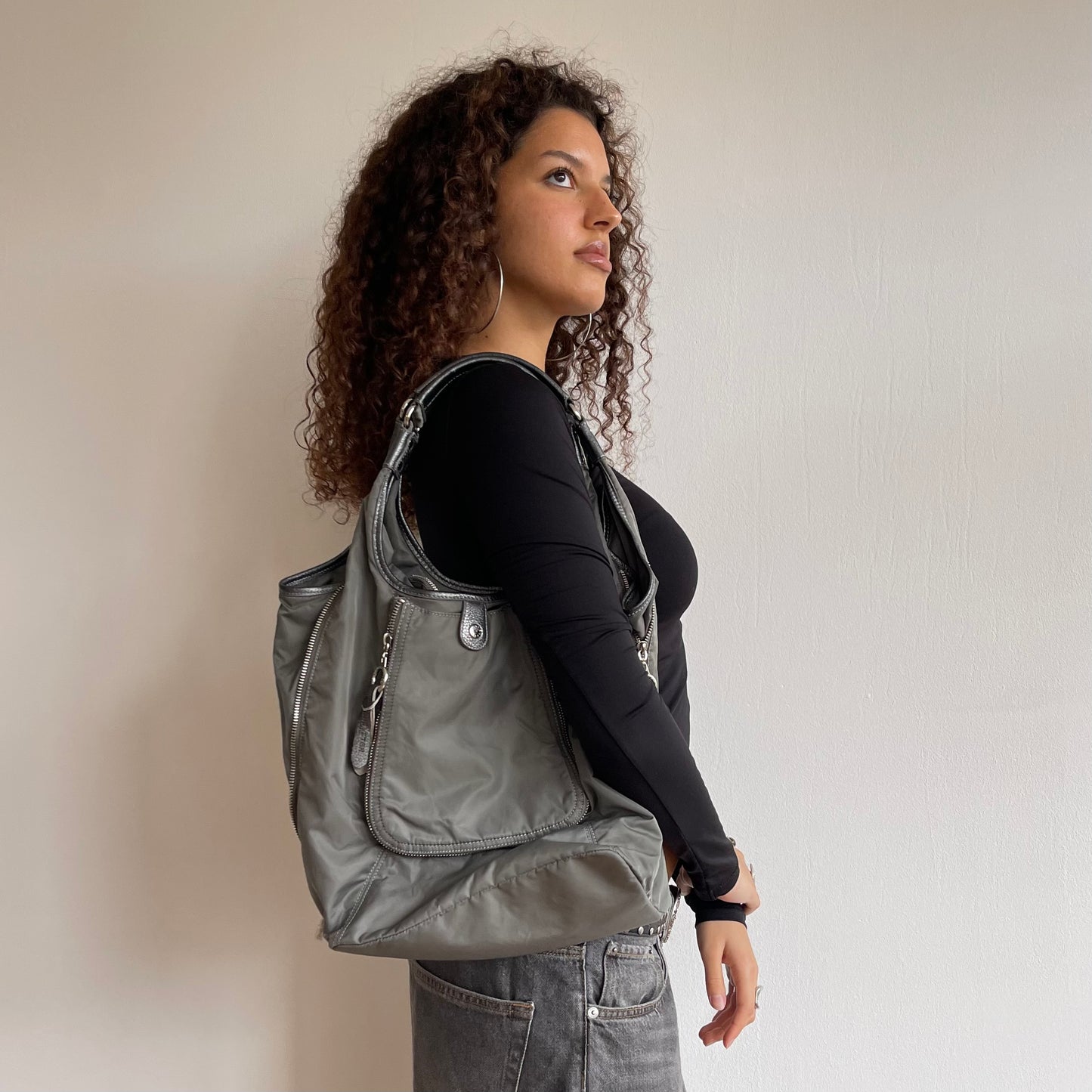 Grey gorpcore bag