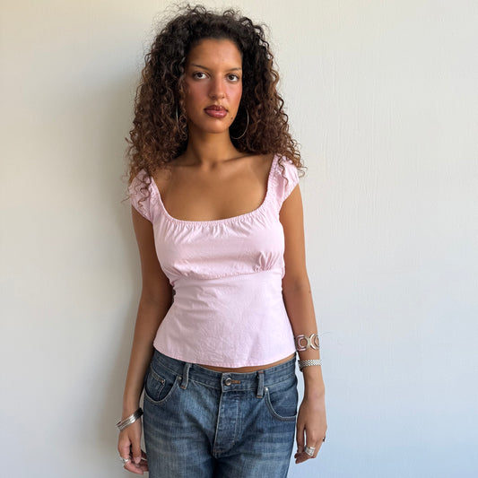 Pink milkmaid backless top - Size S