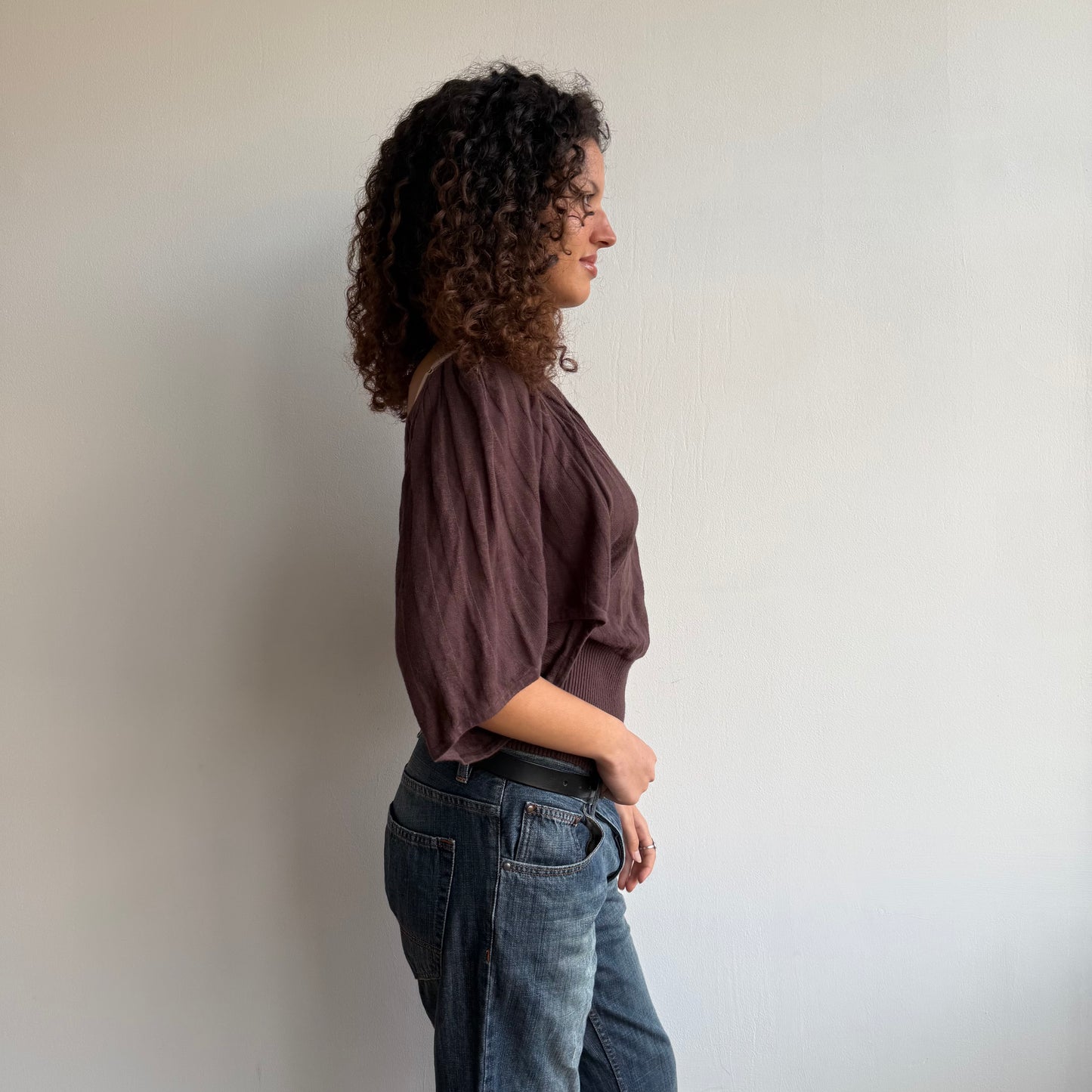 Brown batwing knit - Size M