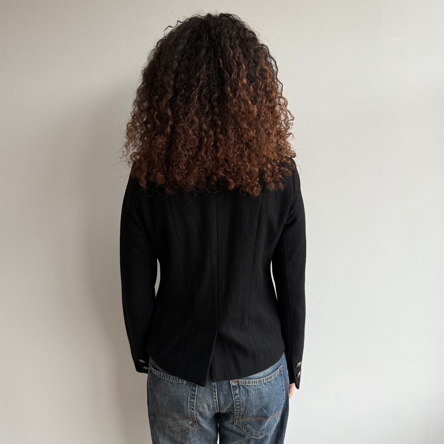 Black wool military jacket - Size M