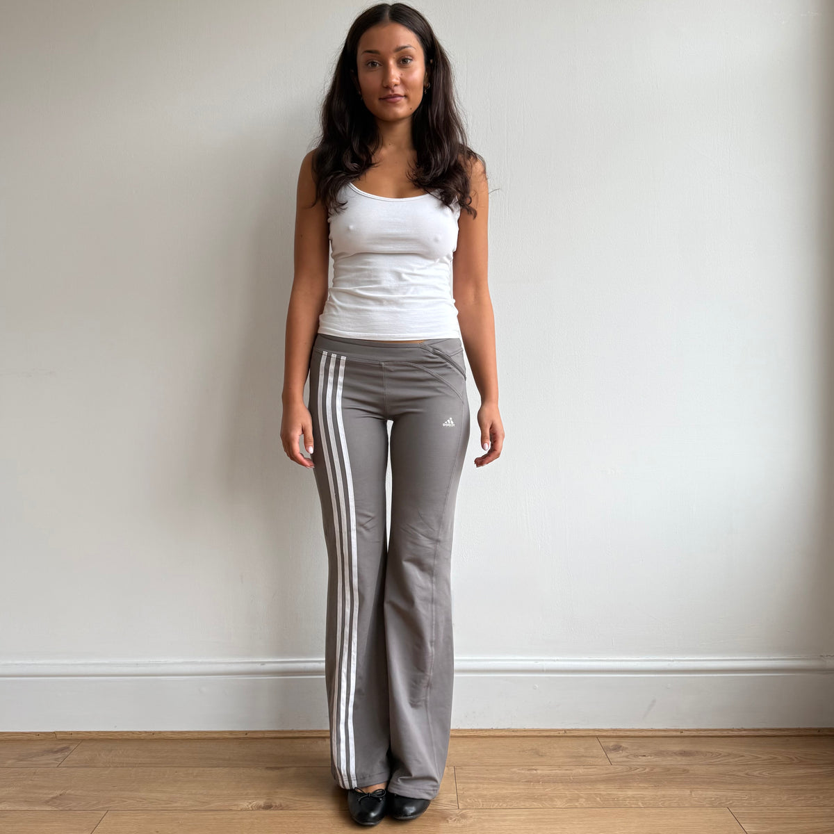Adidas taupe wide leg yoga pants - Size S