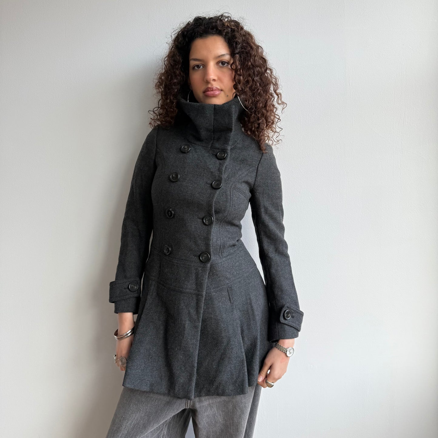 Grey peacoat dress - Size XS