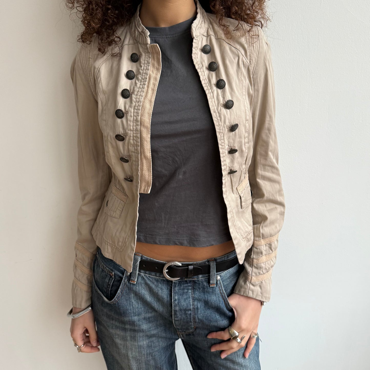 Beige military jacket - Size S