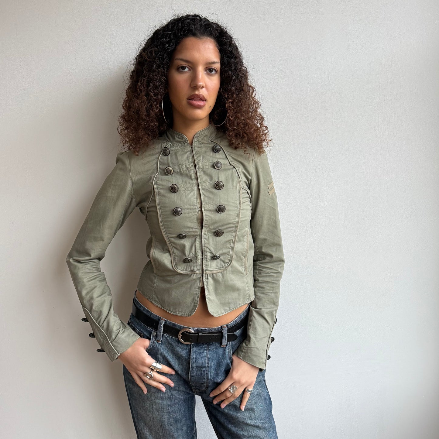 Khaki military jacket - Size S