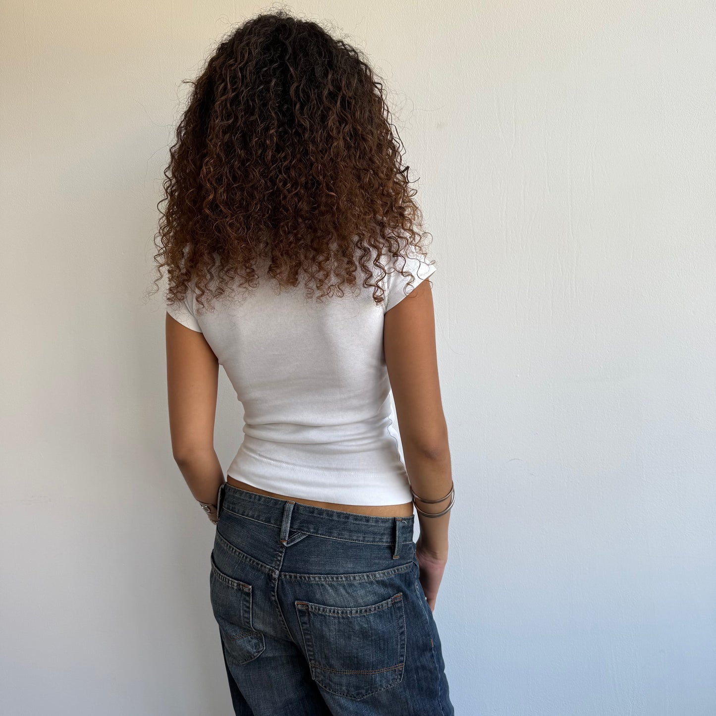 White polo top - Size S