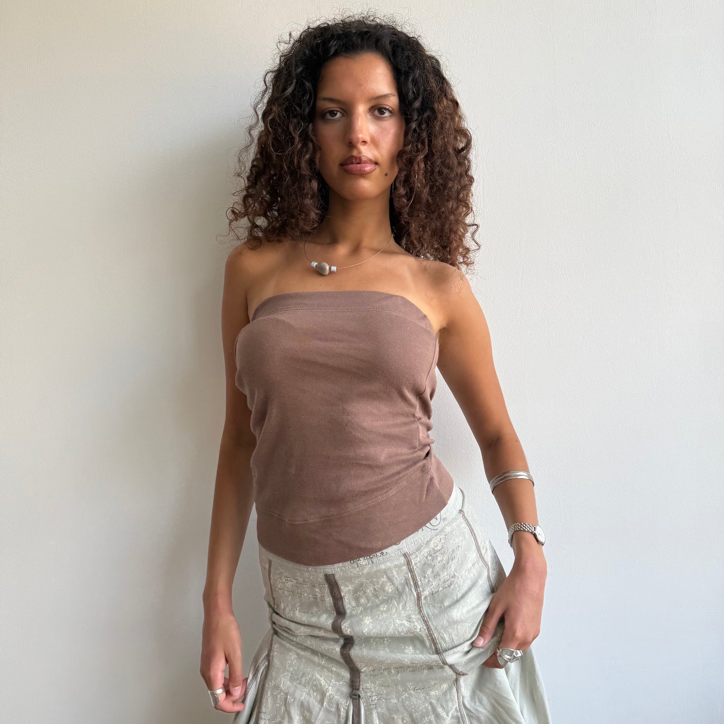 Brown bandeau top - Size S-M