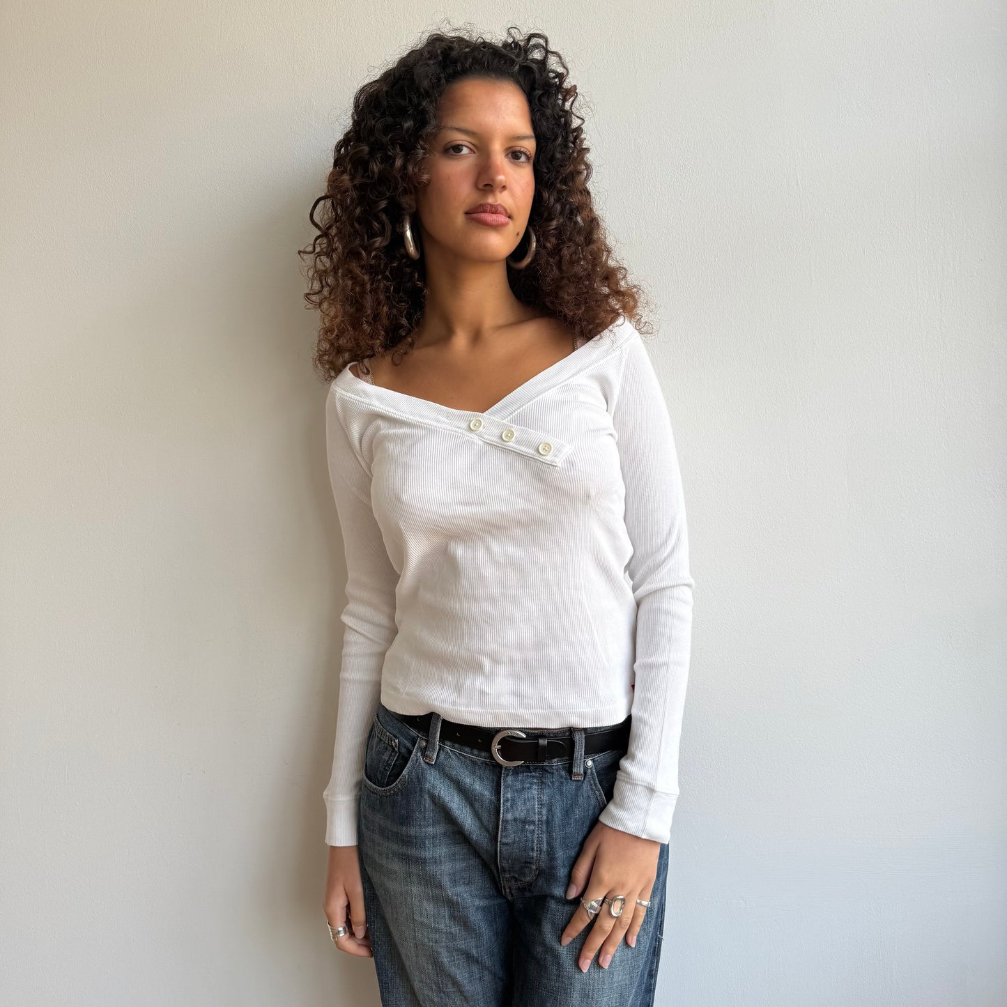 Miss Sixty white button top - Size M