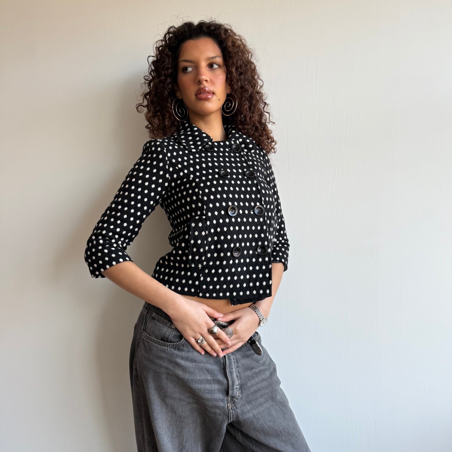 Polka dot peacoat - Size S