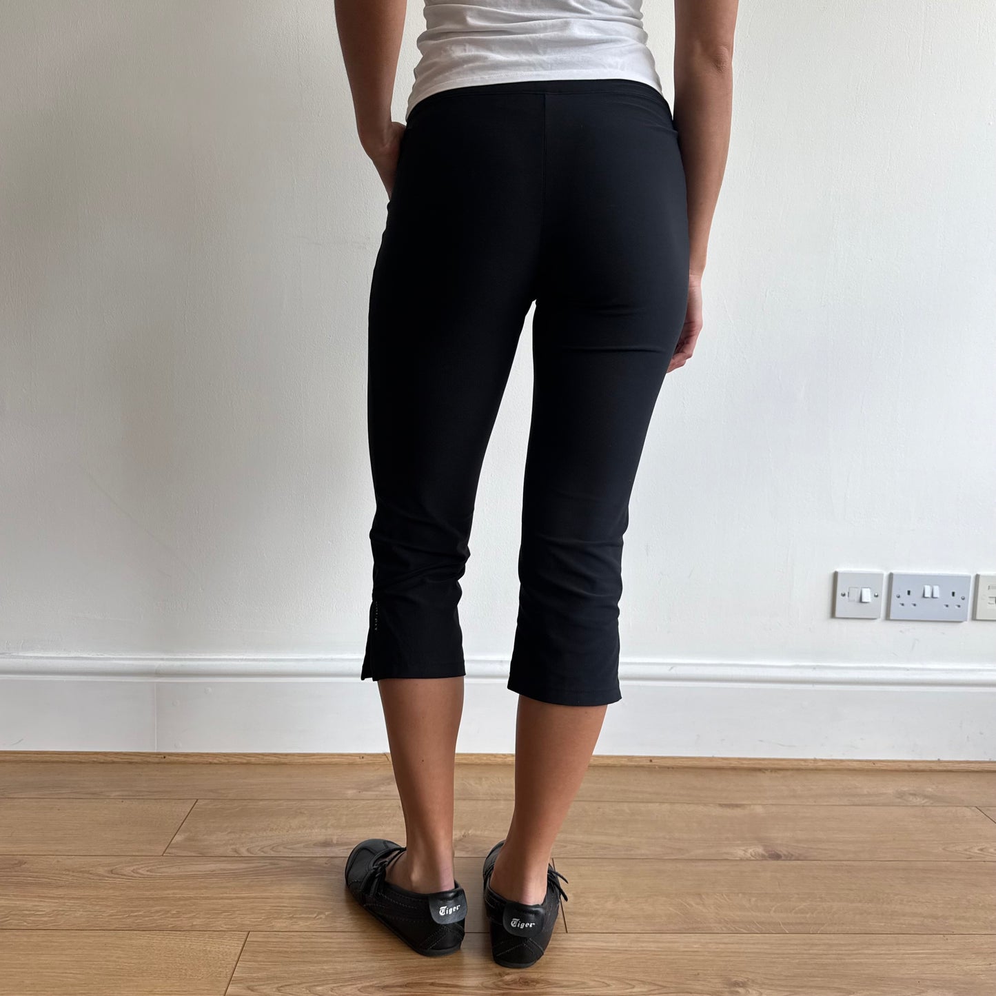 Black Nike zip front capris - Size S