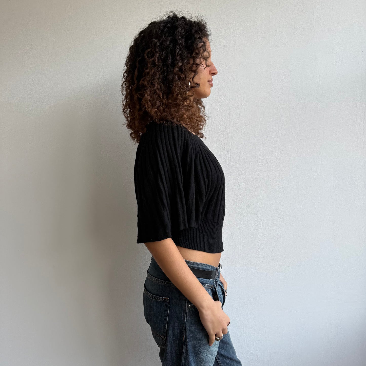 Black batwing knit - Size S