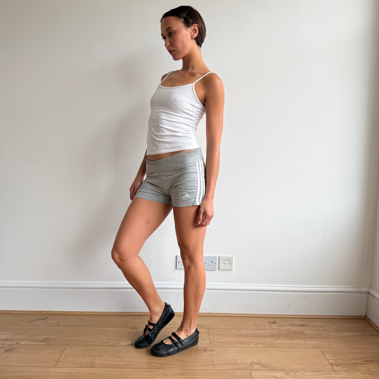 Grey Adidas mini shorts - Size M