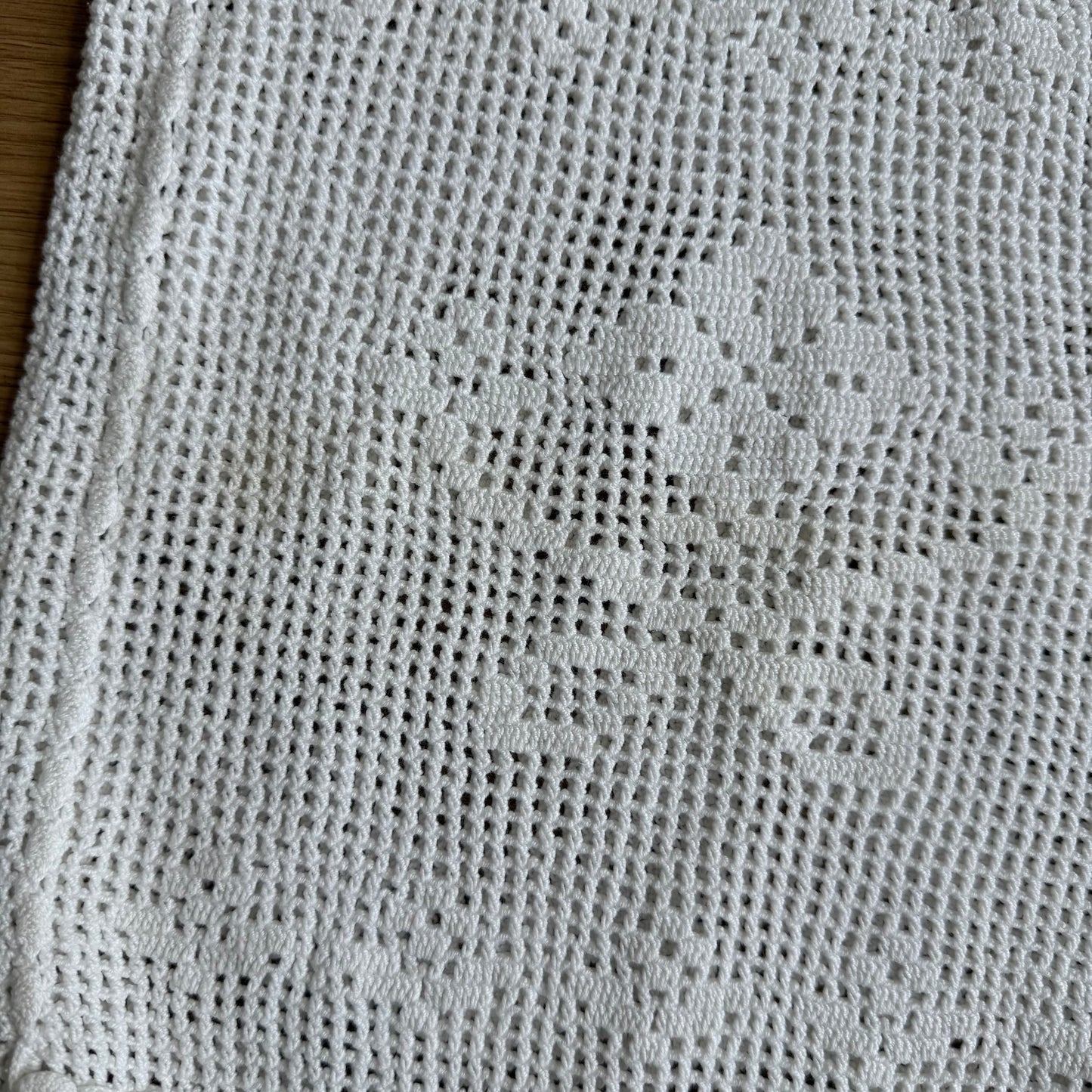 White crochet bag