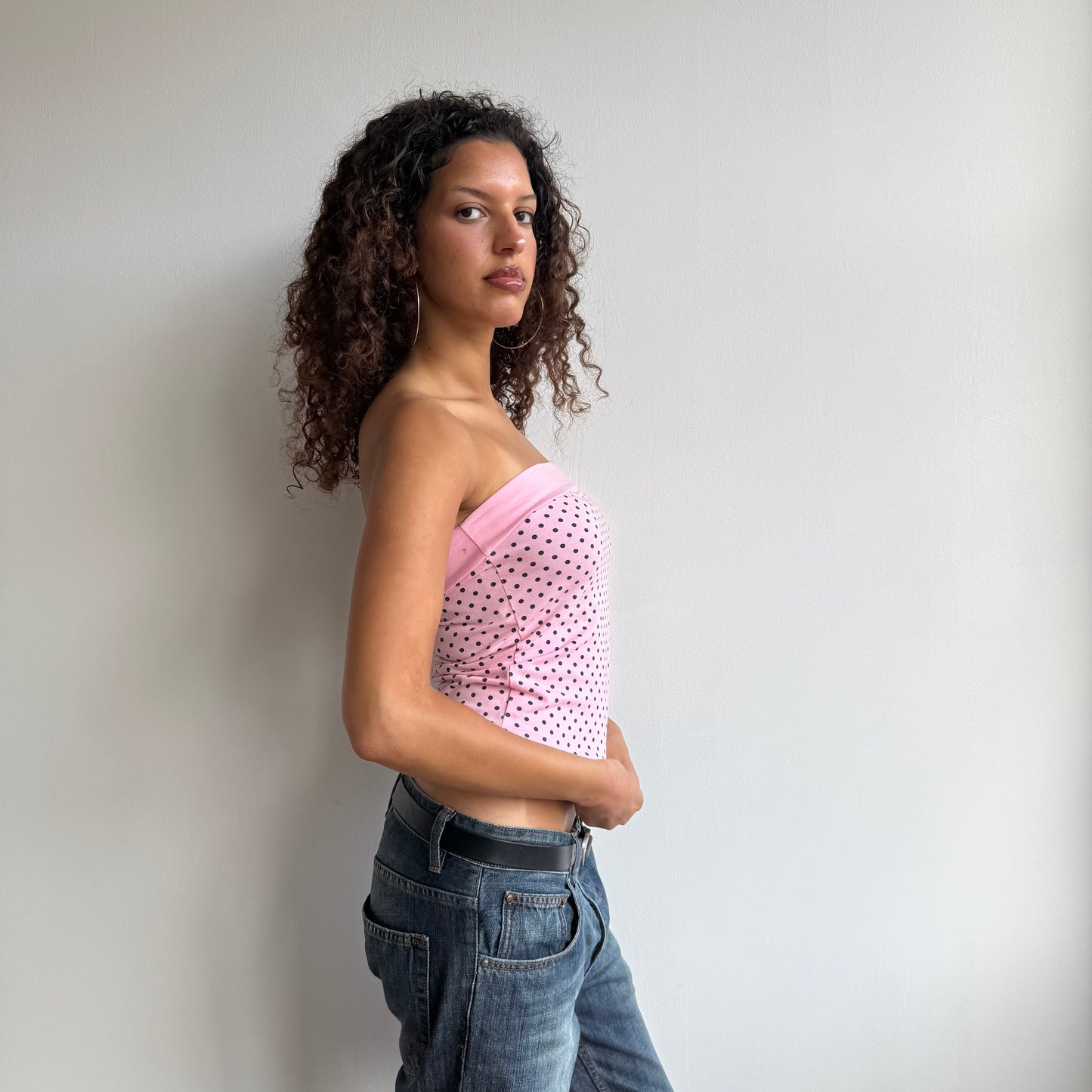 Pink polka dot bandeau - Size M