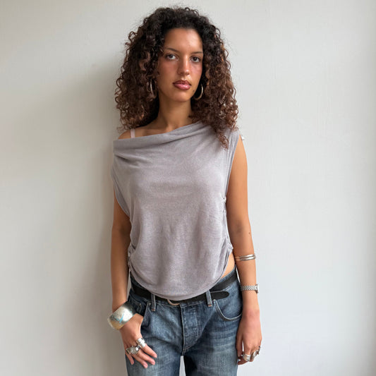 Grey slouchy button knit - Size M