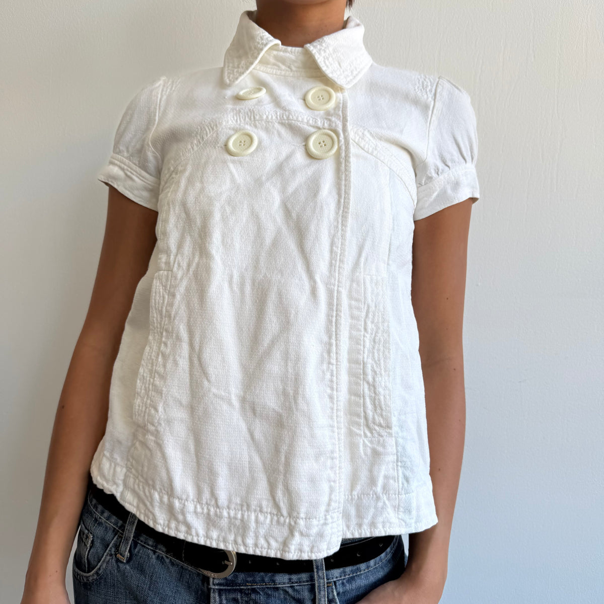 Kenzo white short sleeve peacoat - Size S