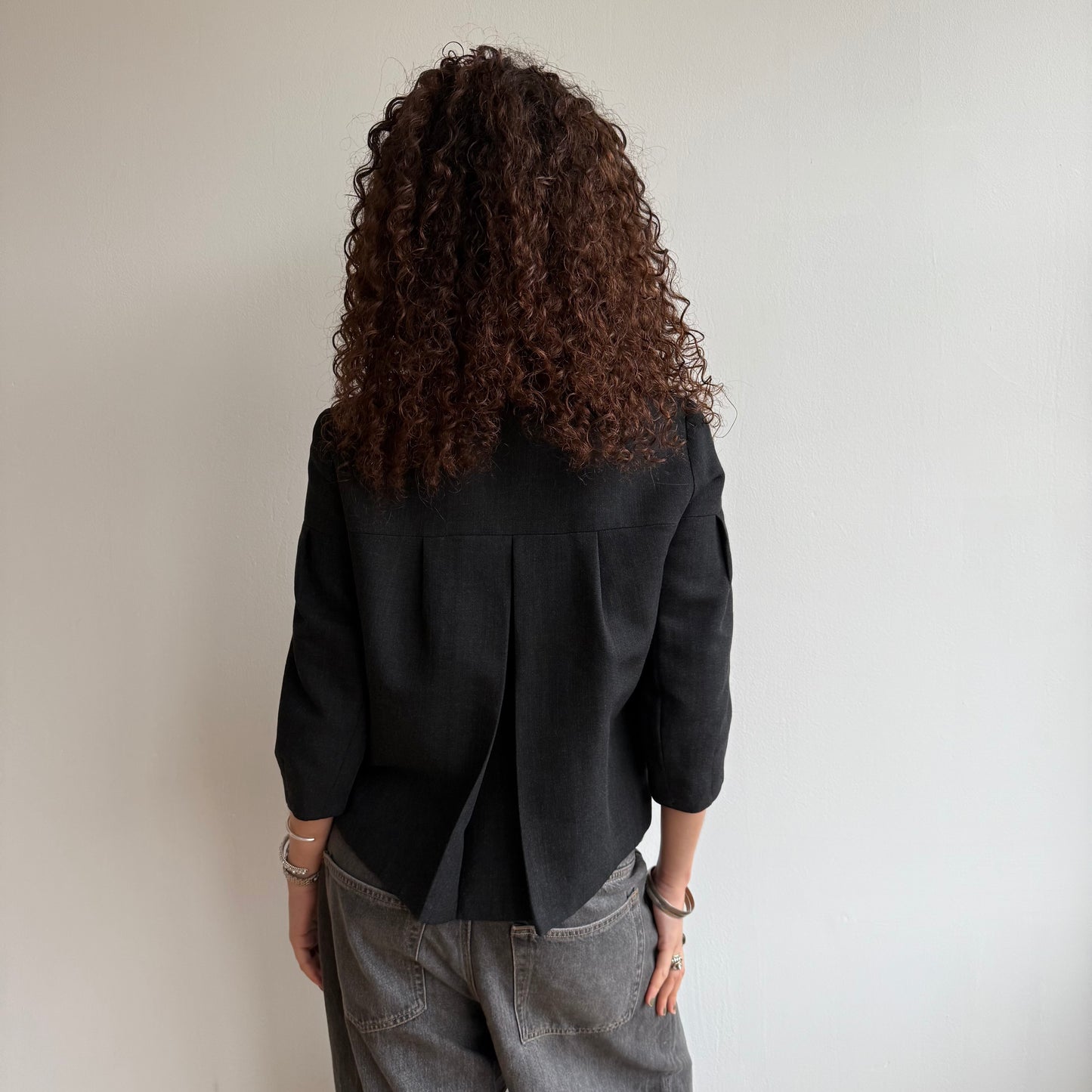 Grey button peacoat - Size S