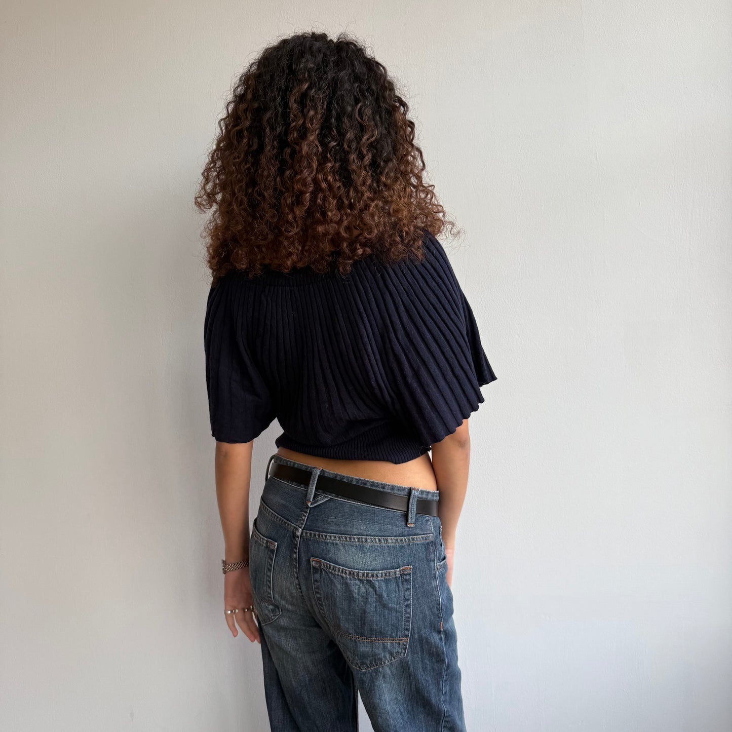 Navy batwing knit - Size S
