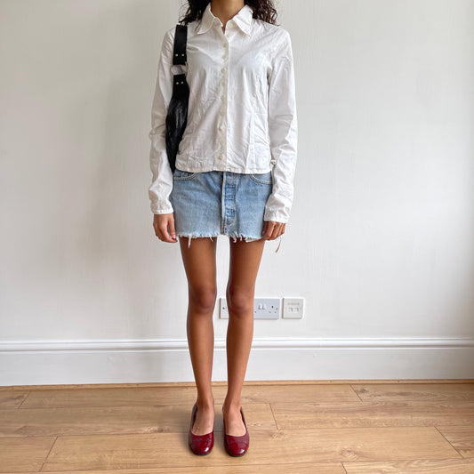 White ruched shirt - Size S
