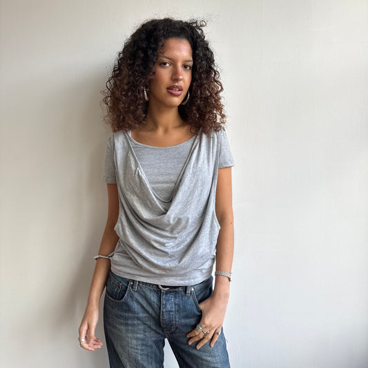 Grey cowl slouchy top - Size M/L