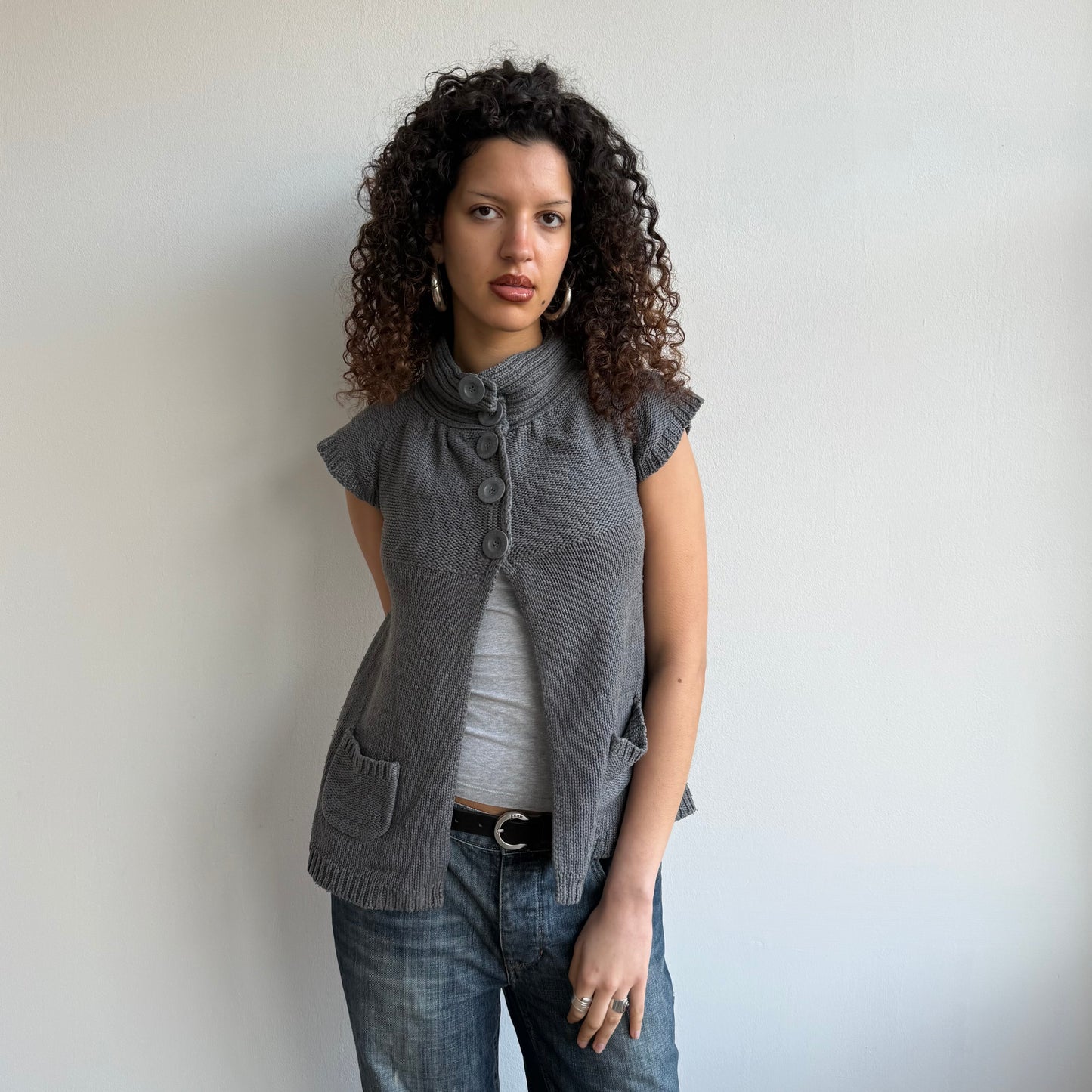 Dark grey open front Cardi - Size M/L