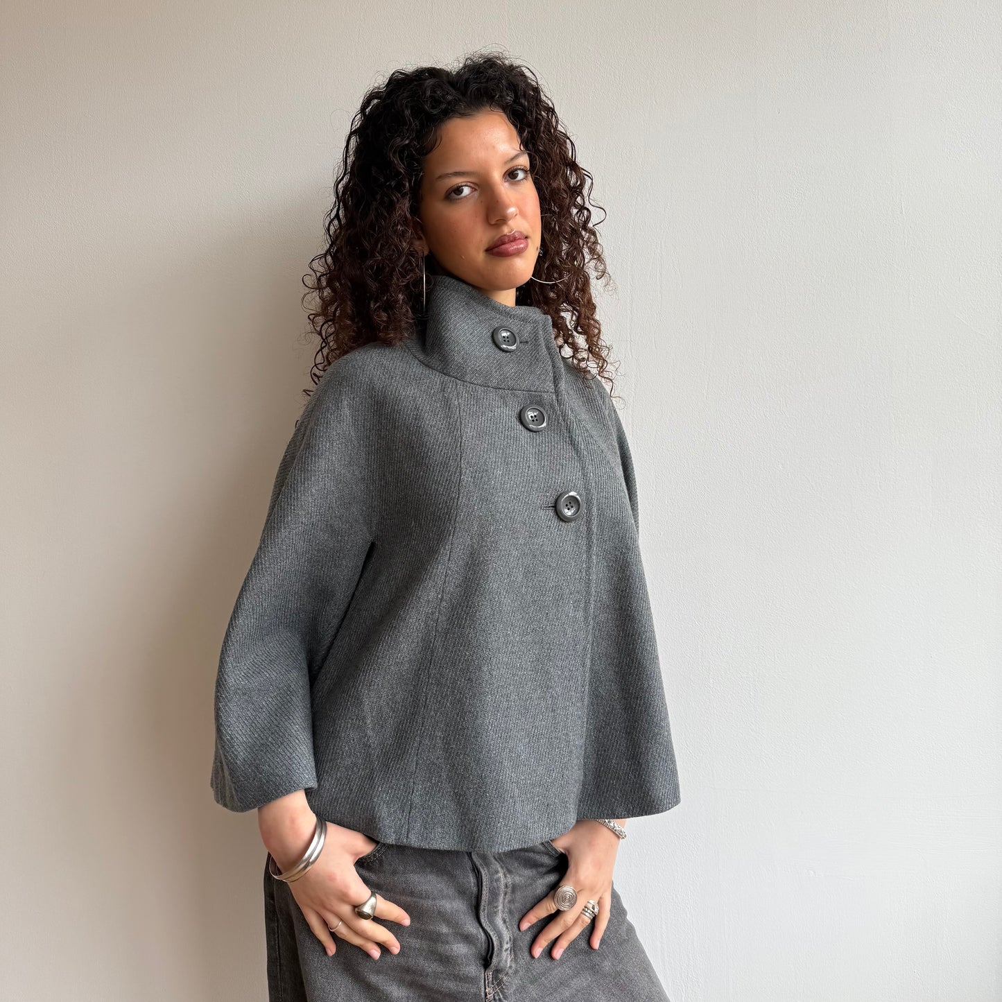 Grey swing coat - Size M