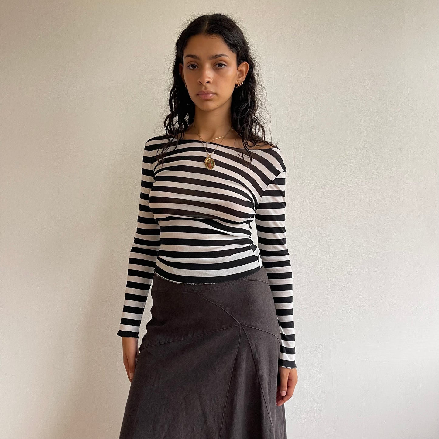 Striped mesh long sleeve - Size S