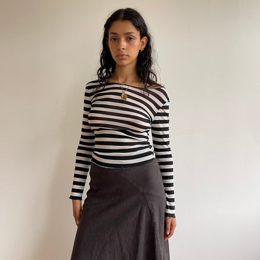 Striped mesh long sleeve - Size S