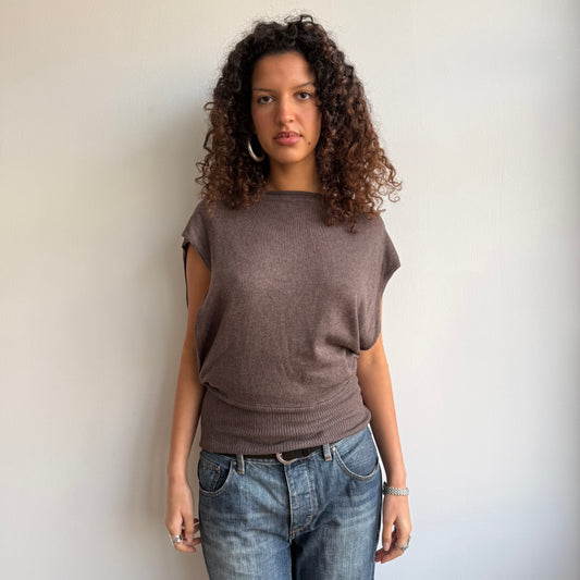 Brown open back knit - Size M
