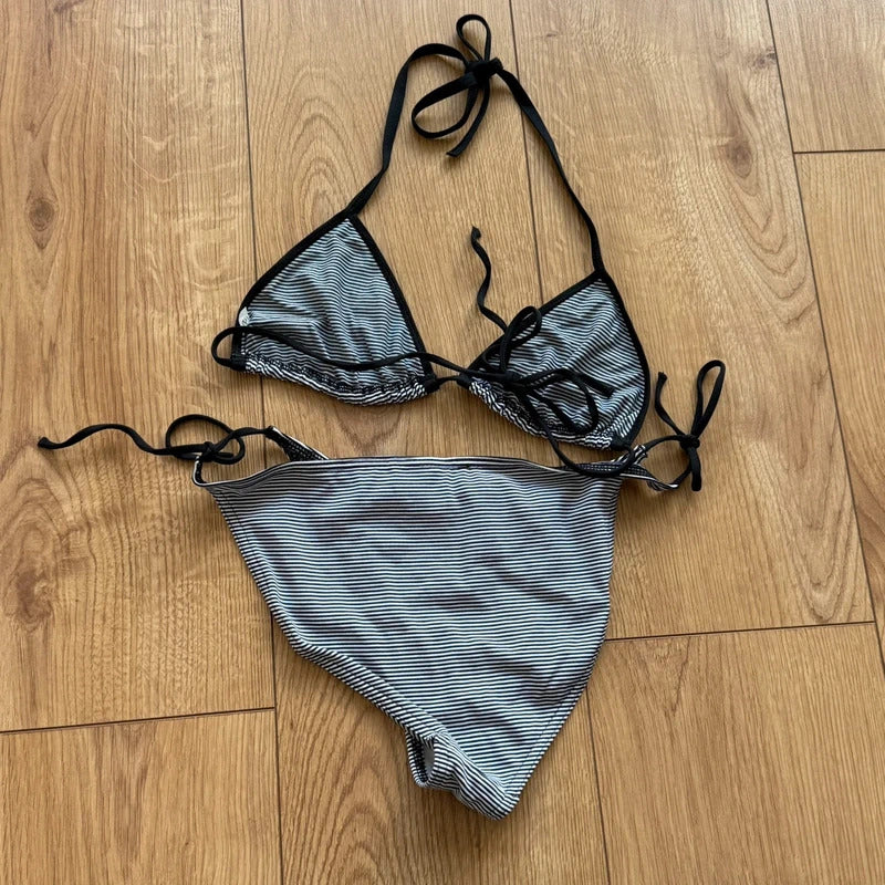 Black striped petit bateau bikini - Size S