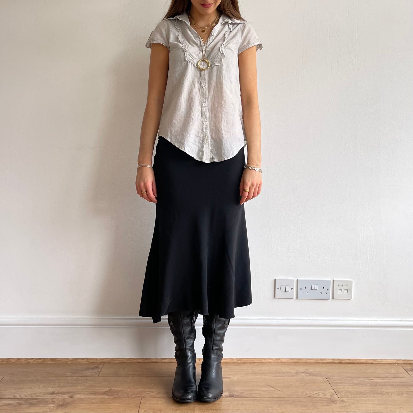 Striped ruffle blouse - Size S