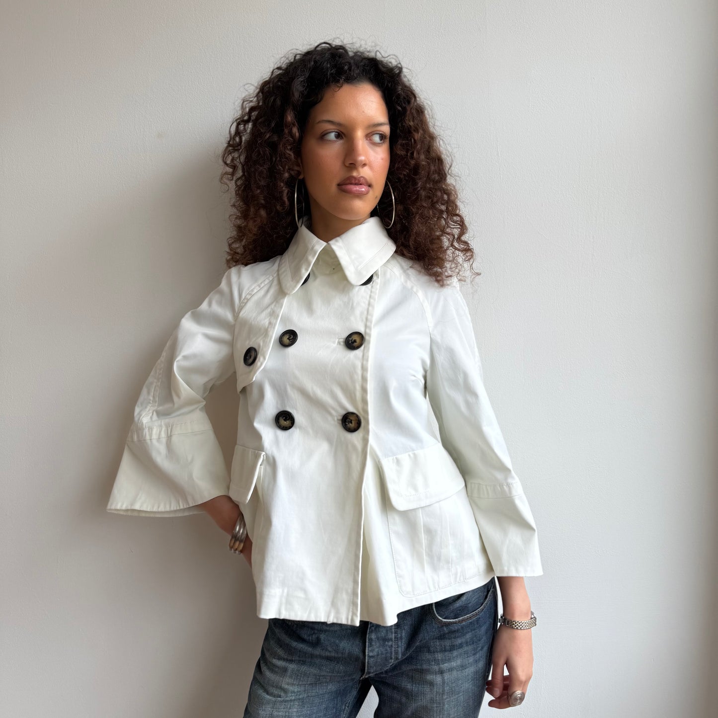 White peacoat trench - Size M/L