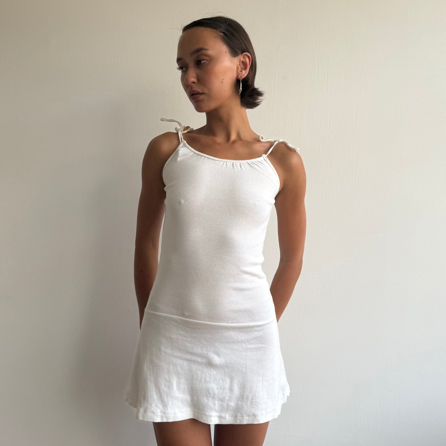 White beaded mini dress - Size S