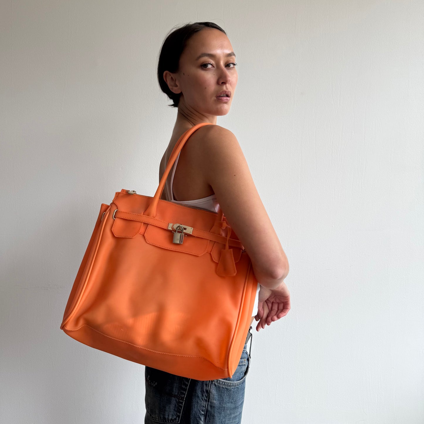 Orange jelly ‘firkin’ bag - One Size