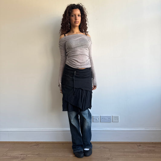 Black d-ring skirt - Size S