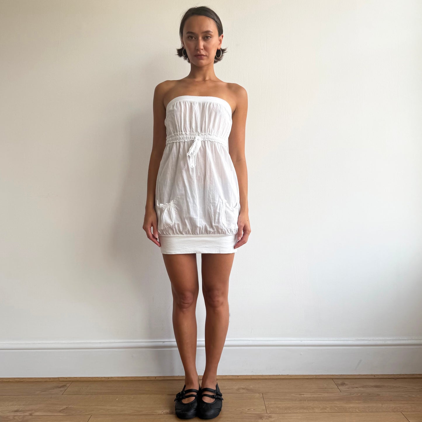 White bandeau mini dress - Size XS