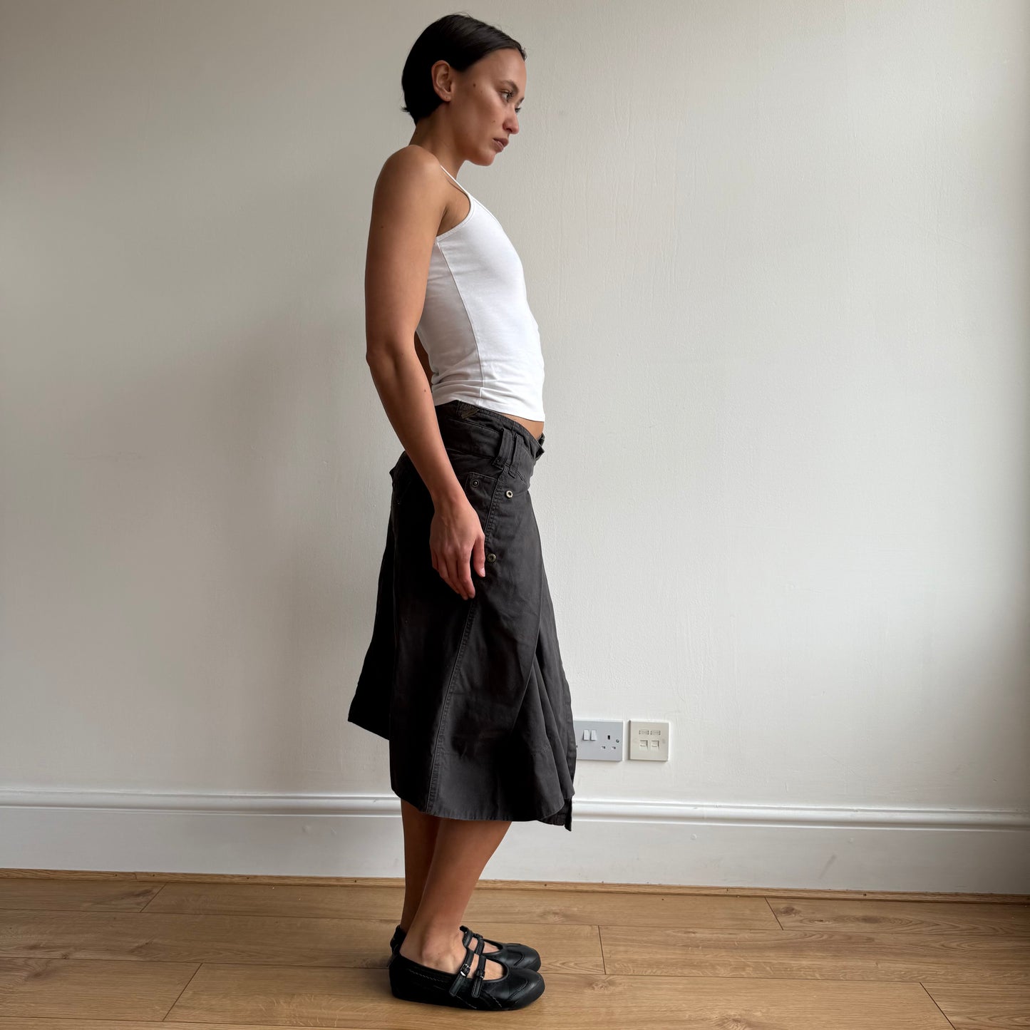 Brown wrap midi skirt - Size XS