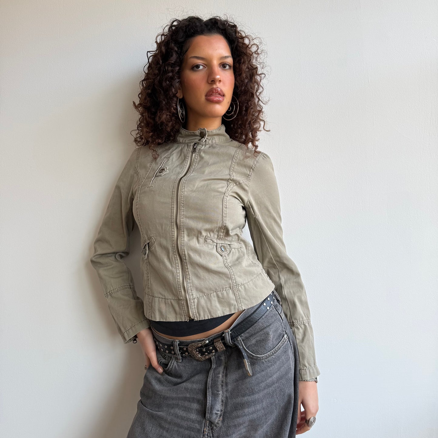 Khaki cargo jacket - Size S