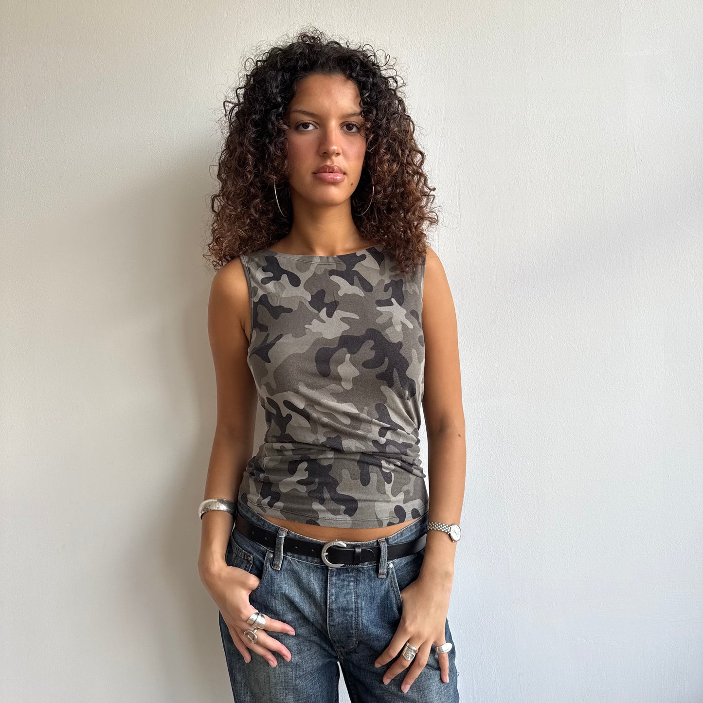 Camo slouchy top - Size M