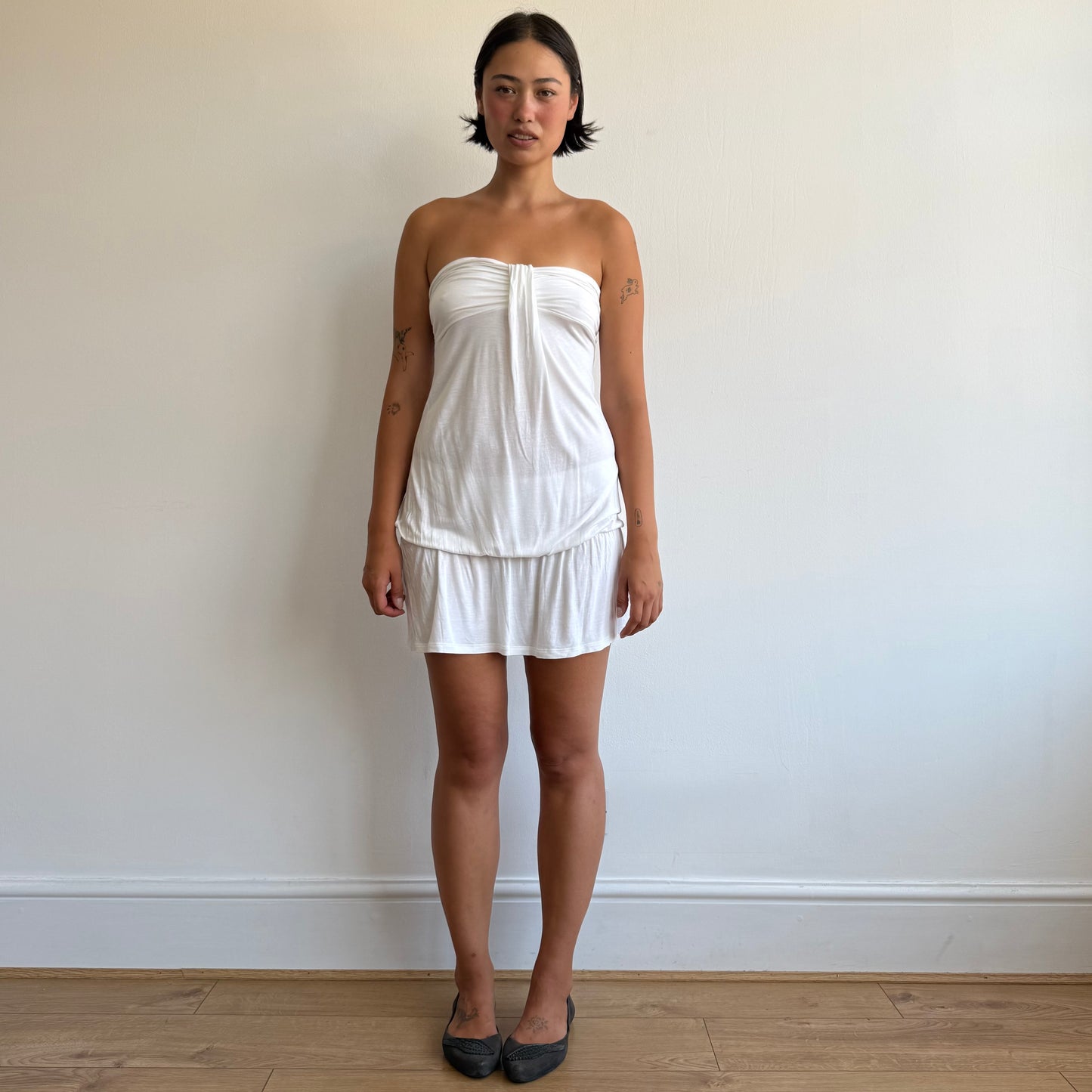 White bandeau bubble dress - Size S