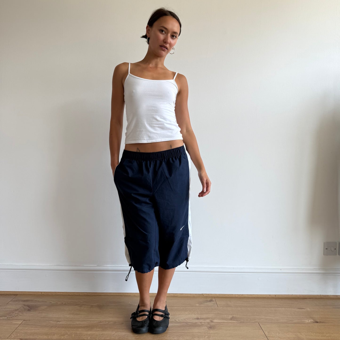 Navy + White Nike capris - Size S + M