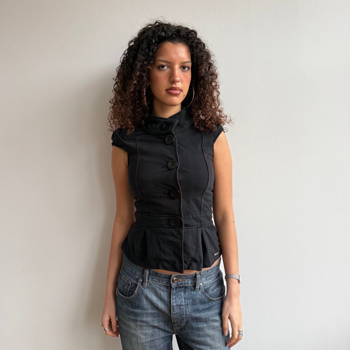 Short sleeve black peacoat jumper - Size S